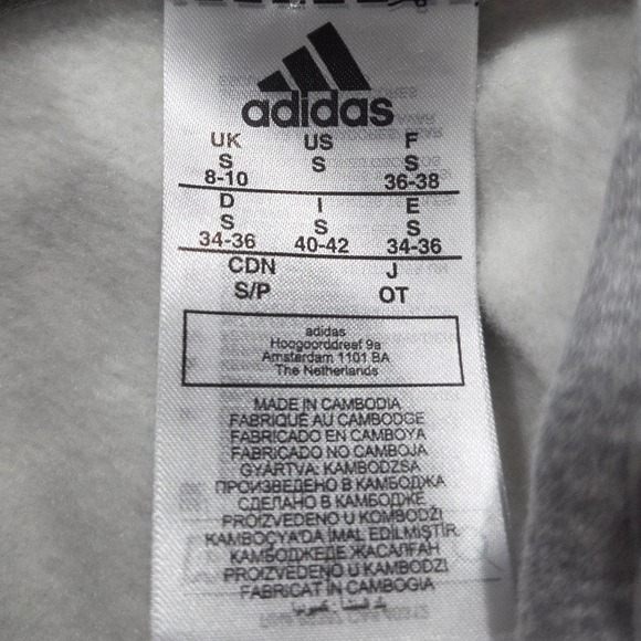 Adidas Hoodie Womens Small Gray Fleece Pullover Sweatshirt Athletic Casual NWT - Picture 6 of 9